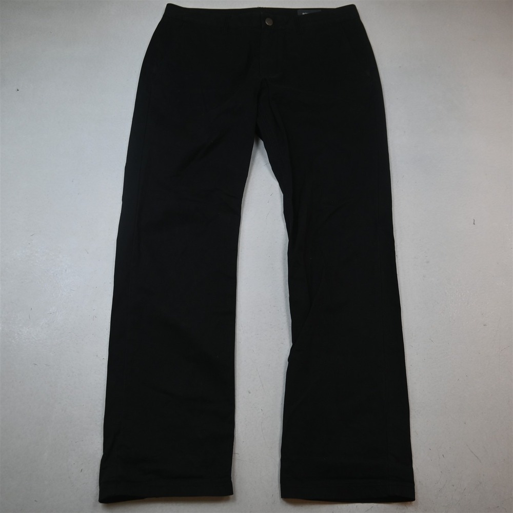 Bonobos 34x32 Black Washed Flat Front Straight Chinos Mens Pants
